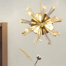 GobekUsa Contemporary 2-Head Gold Crystal Rod Sputnik Wall Sconce - Warm/White Light