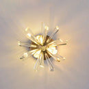 GobekUsa Contemporary 2-Head Gold Crystal Rod Sputnik Wall Sconce - Warm/White Light