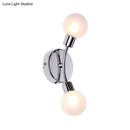 GobekUsa Contemporary 2-Light Chrome LED Wall Sconce with Global White Glass Fixture