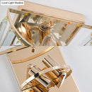 GobekUsa Contemporary 2-Light Crystal Block Wall Lamp: Elegant Clear Sconce for Dining Room