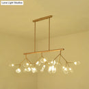 GobekUsa Contemporary 27-Light Gold/Black Branching Island Ceiling Lamp for Dining Room