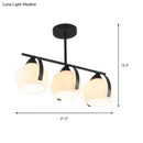 GobekUsa Contemporary 3-Head Black Ceiling Light Fixture with White Glass Globes - Ideal for Kitchen Islands