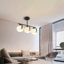 GobekUsa Contemporary 3-Head Black Ceiling Light Fixture with White Glass Globes - Ideal for Kitchen Islands