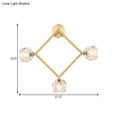 GobekUsa Contemporary 3-Head Brass Wall Sconce with Modo Crystal Shade - Ring/Square Wall Light Fixture