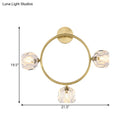 GobekUsa Contemporary 3-Head Brass Wall Sconce with Modo Crystal Shade - Ring/Square Wall Light Fixture