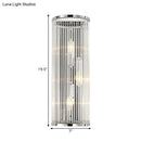 GobekUsa Contemporary 3-Head Wall Sconce with Clear Crystal Tube Shades - Flush Mount Light