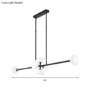 GobekUsa Contemporary 6/10-Head LED Island Pendant Light with White Glass Shades - Black Linear Ceiling Fixture
