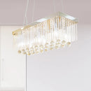 GobekUsa Contemporary 6-Head Chrome Island Light Fixture with Crystal Ball Accents