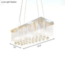 GobekUsa Contemporary 6-Head Chrome Island Light Fixture with Crystal Ball Accents