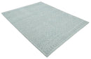 Contemporary 8x10 carved pattern Ivory and Gray hand knotted wool rug by The Rug Decor