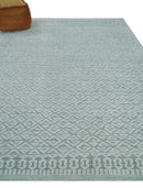 Contemporary 8x10 carved pattern Ivory and Gray hand knotted wool rug by The Rug Decor