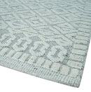 Contemporary 8x10 carved pattern Ivory and Gray hand knotted wool rug by The Rug Decor