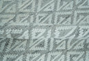 Contemporary 8x10 carved pattern Ivory and Gray hand knotted wool rug by The Rug Decor