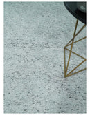 Contemporary 8x10 Silver and Charcoal Modern Abstract Handmade Wool Area Rug by The Rug Decor
