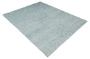 Contemporary 8x10 Silver and Charcoal Modern Abstract Handmade Wool Area Rug by The Rug Decor