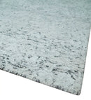 Contemporary 8x10 Silver and Charcoal Modern Abstract Handmade Wool Area Rug by The Rug Decor