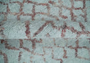 Contemporary 8x10 Silver and Pink Modern Abstract Handmade Wool Area Rug by The Rug Decor