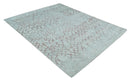 Contemporary 8x10 Silver and Pink Modern Abstract Handmade Wool Area Rug by The Rug Decor