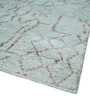 Contemporary 8x10 Silver and Pink Modern Abstract Handmade Wool Area Rug by The Rug Decor