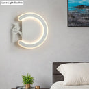 GobekUsa Contemporary Acrylic C-Shape Wall Sconce Light with Bird Design – LED Lamp in Warm/White Light