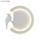 GobekUsa Contemporary Acrylic C-Shape Wall Sconce Light with Bird Design – LED Lamp in Warm/White Light