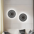 GobekUsa Contemporary Acrylic Disk Wall Light: Black/White LED Sconce Fixture for Living Room - Warm/White Light