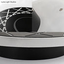 GobekUsa Contemporary Acrylic Disk Wall Light: Black/White LED Sconce Fixture for Living Room - Warm/White Light