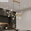 GobekUsa Contemporary Acrylic LED Pendant Light with Bird Decoration - Branch Dining Room Island Lamp Kit