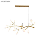 GobekUsa Contemporary Acrylic LED Pendant Light with Bird Decoration - Branch Dining Room Island Lamp Kit
