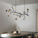 GobekUsa Contemporary Acrylic LED Pendant Light with Bird Decoration - Branch Dining Room Island Lamp Kit