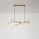 GobekUsa Contemporary Acrylic LED Pendant Light with Bird Decoration - Branch Dining Room Island Lamp Kit