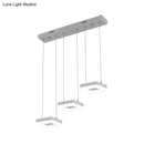 GobekUsa Contemporary Acrylic Square Island Light - 3-Light Ceiling Fixture over Table, Warm/White/Natural Light