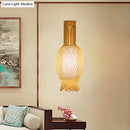 GobekUsa Contemporary Bamboo Wall Sconce Light with Inner White Cylinder Shade