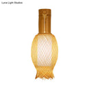 GobekUsa Contemporary Bamboo Wall Sconce Light with Inner White Cylinder Shade