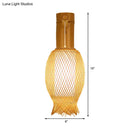 GobekUsa Contemporary Bamboo Wall Sconce Light with Inner White Cylinder Shade