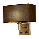 GobekUsa Sleek Beige/Black/White Rectangle Wall Lamp - Simplicity 1-Head Fabric Bedside Lighting