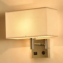 GobekUsa Sleek Beige/Black/White Rectangle Wall Lamp - Simplicity 1-Head Fabric Bedside Lighting