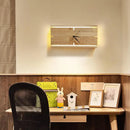 GobekUsa Contemporary Beige Wall Sconce with Acrylic LED - Flush Mount, Rectangular/Round Parlor Design.