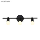 GobekUsa Contemporary Black 3-Arm Vanity Light Fixture with Bare Bulb
