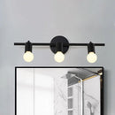 GobekUsa Contemporary Black 3-Arm Vanity Light Fixture with Bare Bulb