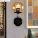 GobekUsa Contemporary Black Wall Sconce with Globe Glass Shade