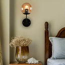 GobekUsa Contemporary Black Wall Sconce with Globe Glass Shade