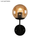 GobekUsa Contemporary Black Wall Sconce with Globe Glass Shade