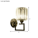 GobekUsa Black Wall-Mounted Crystal Sconce with Contemporary Cylindrical Design