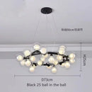 GobekUsa Contemporary Black and Gold Chandelier - White Glass Ball