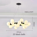 GobekUsa Contemporary Black and Gold Chandelier - White Glass Ball