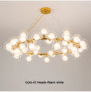GobekUsa Contemporary Black and Gold Chandelier - White Glass Ball