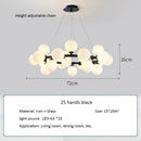 GobekUsa Contemporary Black and Gold Chandelier - White Glass Ball