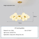 GobekUsa Contemporary Black and Gold Chandelier - White Glass Ball