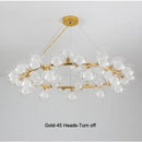 GobekUsa Contemporary Black and Gold Chandelier - White Glass Ball